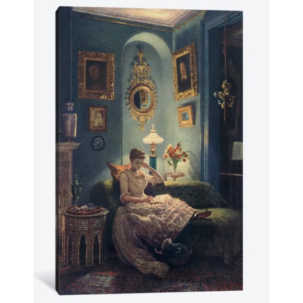 Canvas Print “An Evening At Home” Circa 1888 12x18